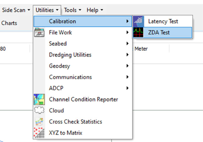 Công cụ ZDA test được tích hợp sẵn và được sử dụng kiểm tra chênh lệch thời gian giữa các phương pháp đồng bộ thời gian trên phần mềm Hypack.