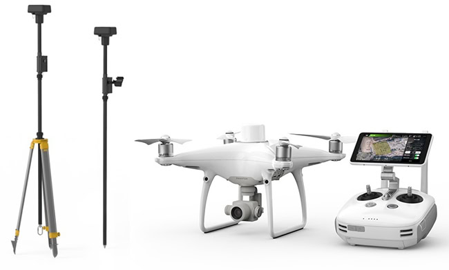 Drone DJI Phantom 4 RTK và trạm di động D-RTK 2.