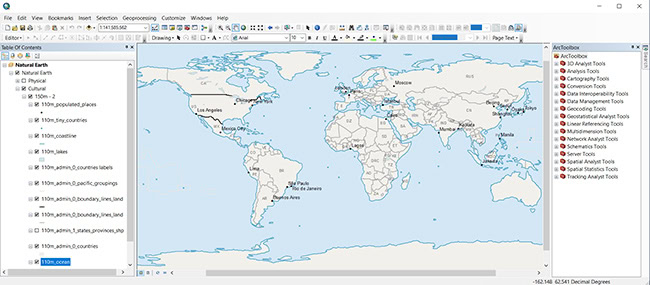 Giao diện của phần mềm ArcGIS.