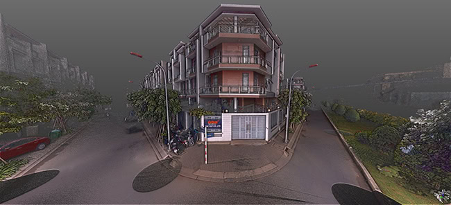 Hình ảnh Point Cloud được thu thập bằng phương pháp quét laser mặt đất với Máy quét 3D laser Trimble X7.