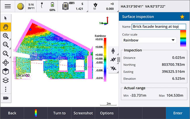 Kiểm tra độ thẳng đứng của mặt tường qua dữ liệu quét Point Cloud
