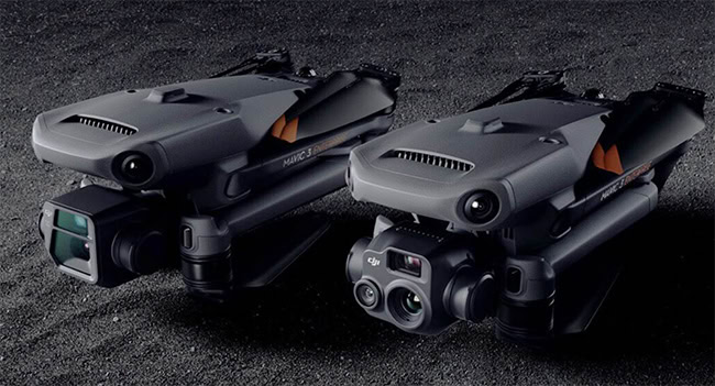 Mavic 3E (bên trái) và Mavic 3T (bên phải).