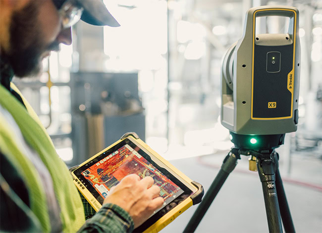 Máy quét 3D laser Trimble X9 mới được ứng dụng hiệu quả trong khảo sát địa hình.