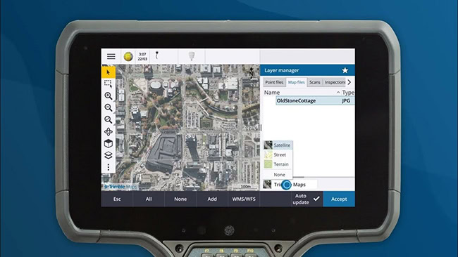 Sử dụng Trimble Maps trong Trimble Access phiên bản 2023.00.