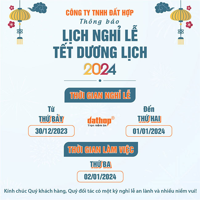 Thông báo nghỉ Tết Dương Lịch 2024 - EKTECH
