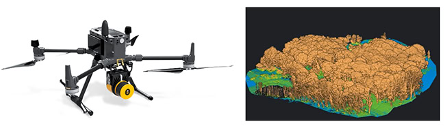 Ứng dụng Lidar UAV của Yellowscan khảo sát chiều cao cây.