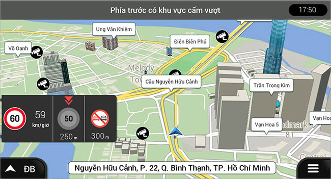 Với bản số số, hướng đi, tuyến đường được biểu diễn trực quan cùng khả năng hướng dẫn, điều hướng.