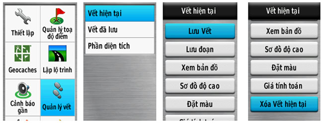 Các thao tác có thể thực hiện để quản lý vết