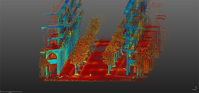 Đám mây điểm (Point Cloud) được quét ra từ thiết bị Trimble SX12.