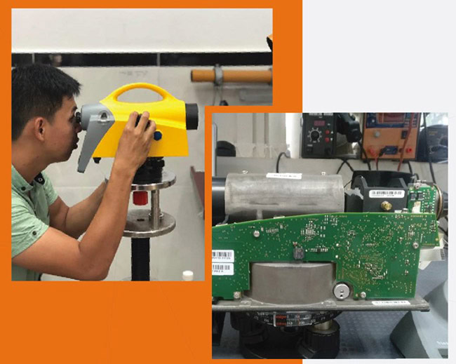 Máy thủy bình điện tử Trimble Dini được sửa chữa tại EKTECH.