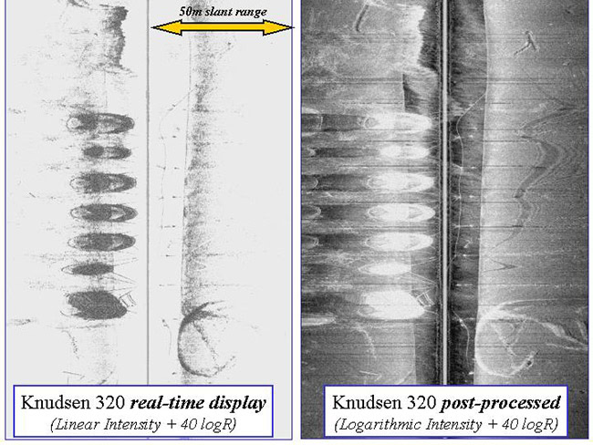Dữ liệu Side Scan từ máy đo sâu Knudsen 320.
