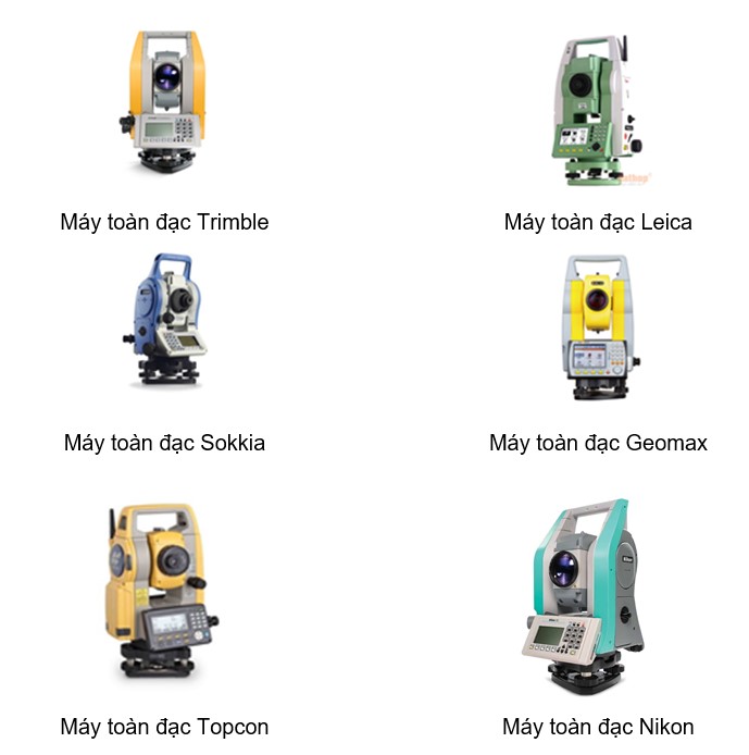 Máy toàn đạc điện tử của một số thương hiệu nổi tiếng