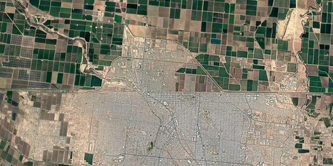 Ứng dụng GIS trong quản lý đất đai để phát triển khu vực dọc biên giới Mexico và Mỹ.