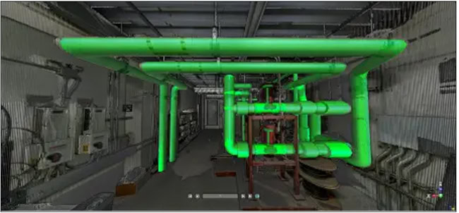 Các mô hình ống được tạo trong Trimble RealWorks.