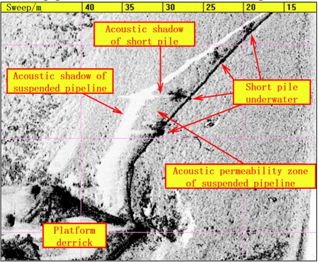 Dữ liệu Side Scan Sonar đánh giá tình trạng xử lý treo đường ống ngầm theo phương pháp xử lý thấm.