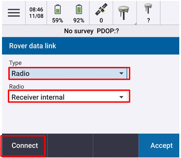 Thiết lập thông số Rover data link