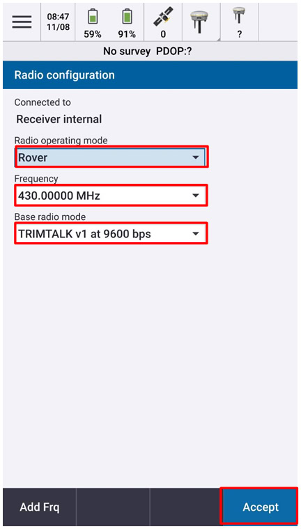 Thiết lập thông số Rover data link