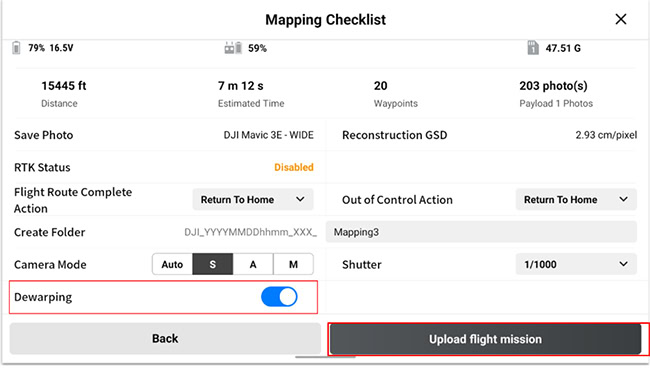 “Upload flight mission” và bắt đầu thực hiện chuyến bay.