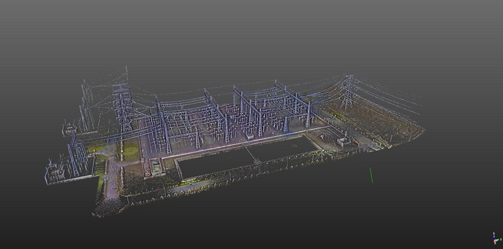 Mô hình đám mây điểm Point Cloud hạng mục sân phân phối 500kV