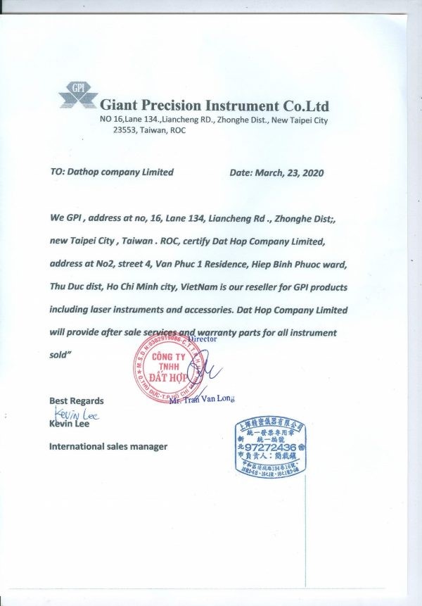EKTECH hiện đang là đại diện phân phối chính thức của thương hiệu GPI tại Việt Nam