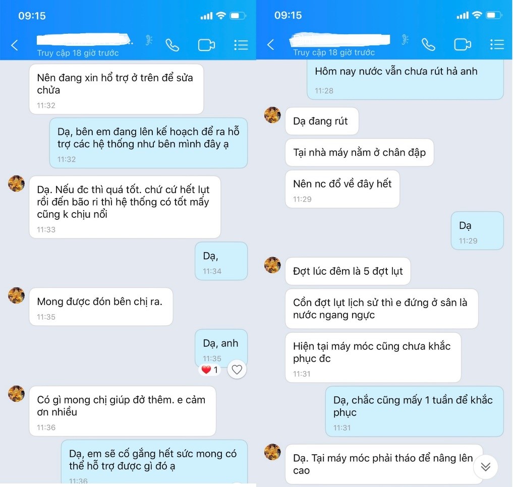 hỗ trợ phục hồi hệ thống xử lý nước thải sau bão