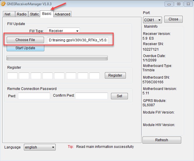Cap nhat Firmware cho may dinh vi ve tinh Hi-Target V30