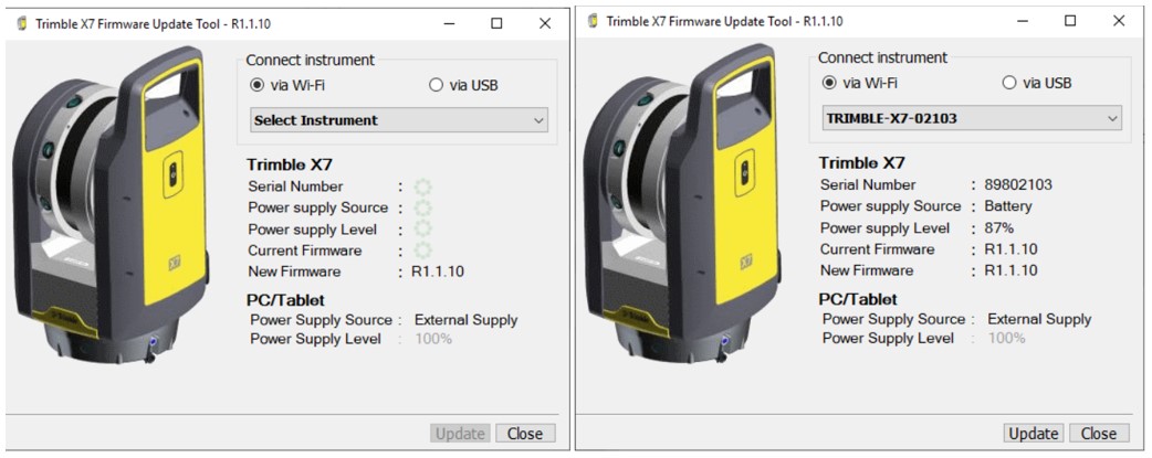 Cap nhat Firmware cho Trimble X7