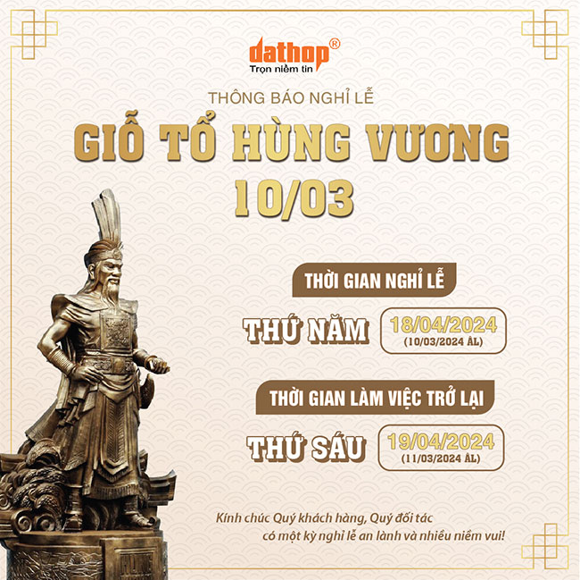 Thông báo lịch nghỉ lễ Giỗ tổ Hùng Vương 2024 - EKTECH
