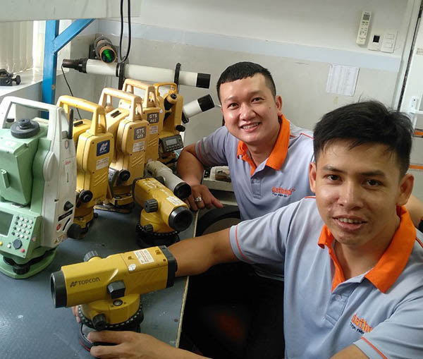 Sửa máy kinh vĩ: Lệch bọt thủy, dọi tâm; sai MO và 2C; không hiển thị góc ngang, góc đứng…