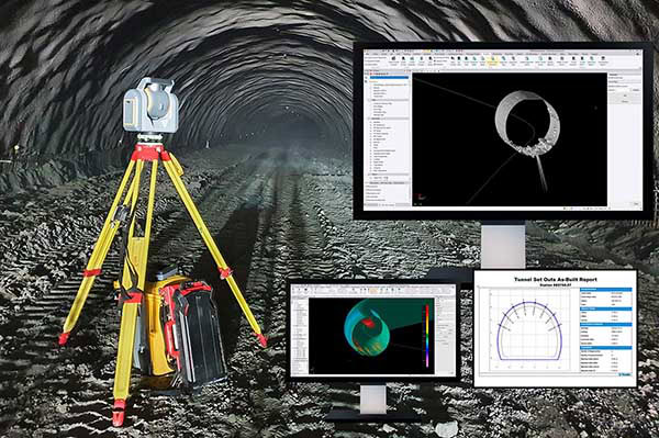 Giải pháp đào hầm với sự kết hợp giữa Trimble Business Center (TBC) v5.70, Trimble Access và máy toàn đạc quét 3D laser Trimble SX12