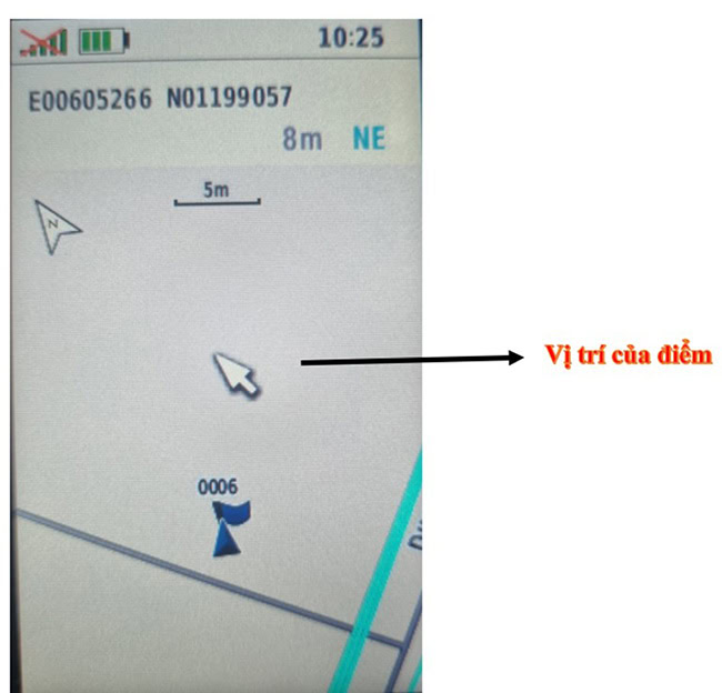 Giao diện điều hướng tọa độ điểm.