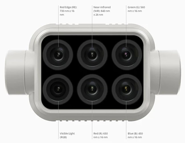 Hệ thống camera trên Phantom 4 Multispectral.