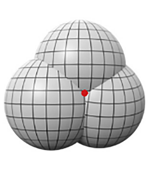 Mô phỏng Trilateration trong không gian 3 chiều.
