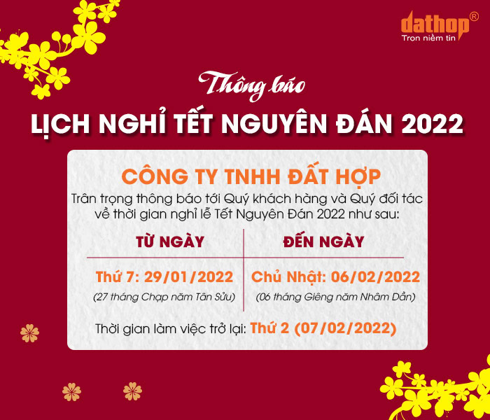 Lịch nghỉ tết Nguyên Đán 2022