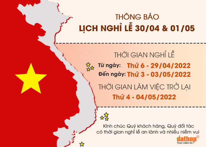 Thông báo nghỉ lễ 30/04 & 01/05 -EKTECH