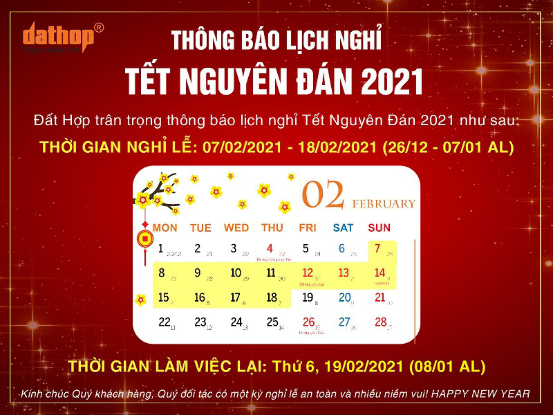 Thông báo nghỉ Tết Nguyên Đán 2021 - EKTECH