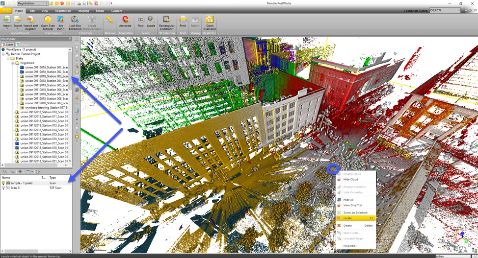 Tim va dinh vi doi tuongtrong Trimble Realworks