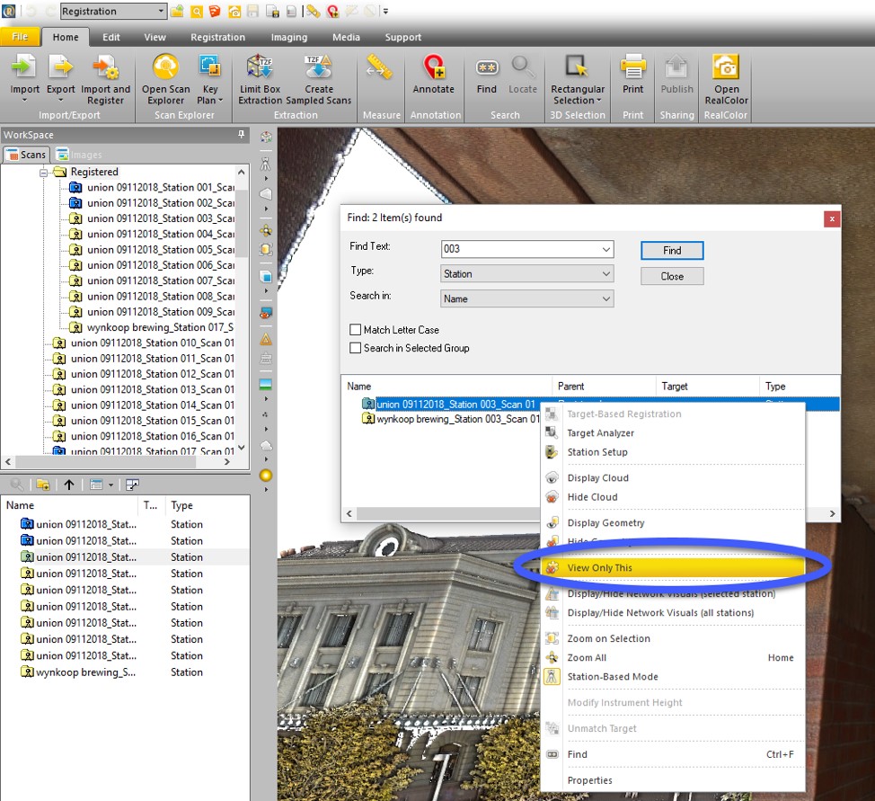 Tim va dinh vi doi tuongtrong Trimble Realworks