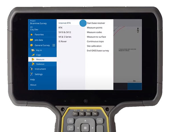 Tính năng kết nối internet của bộ thu với Trimble Access 2022.00.