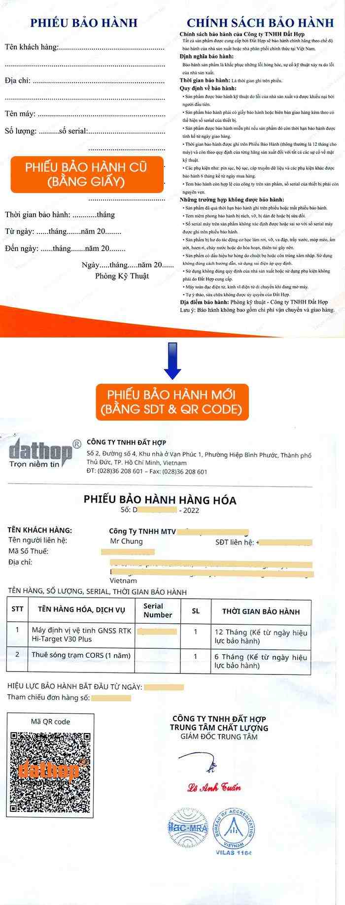 Trung tâm Kiểm định - Sửa chữa Máy đo đạc EKTECH thay đổi hình thức bảo hành của sản phẩm máy đo đạc.
