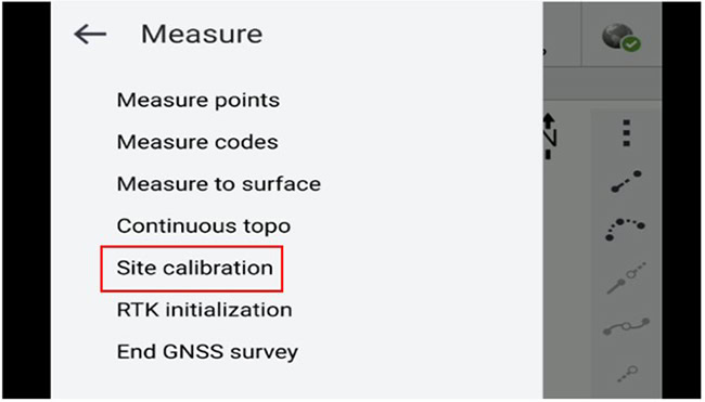 Vào chức năng Site Calibration.